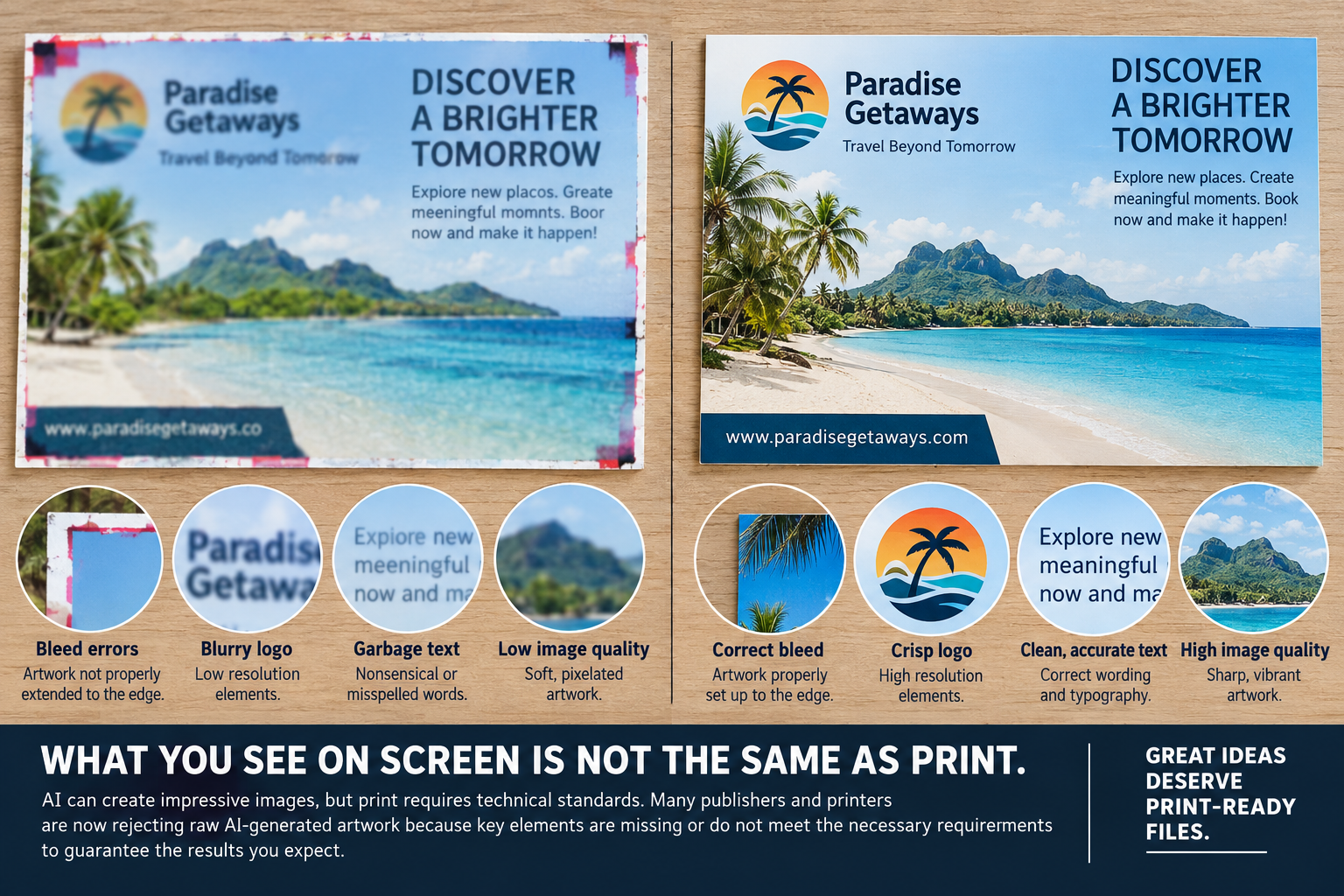 AI for Postcards: Why AI-Generated Artwork Fails Print Standards (And How to Fix It) — 360 Print Studio
